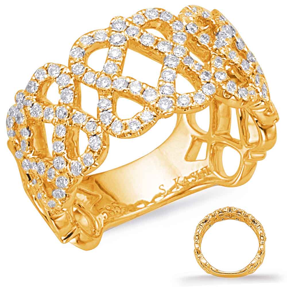 ELIE AZZI 0.76 ctw. YELLOW GOLD DIAMOND FASHION RING D4597YG