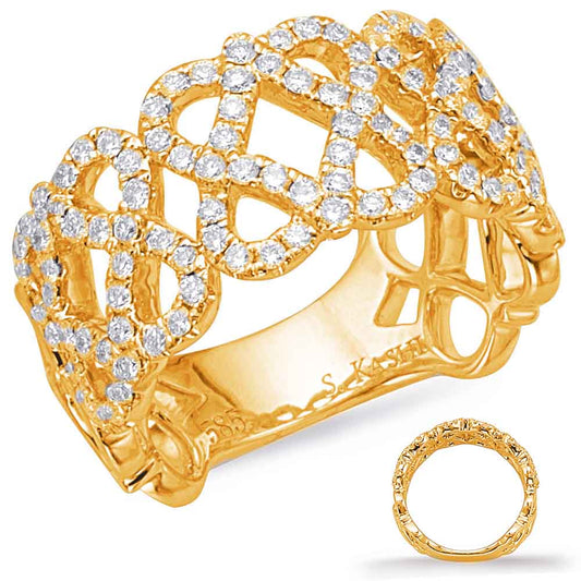 ELIE AZZI 0.76 ctw. YELLOW GOLD DIAMOND FASHION RING D4597YG