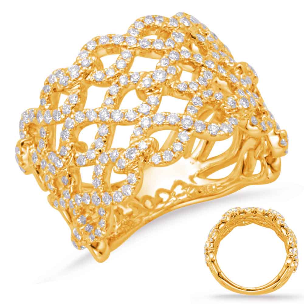 ELIE AZZI 1.00 ctw. YELLOW GOLD DIAMOND FASHION RING D4598YG