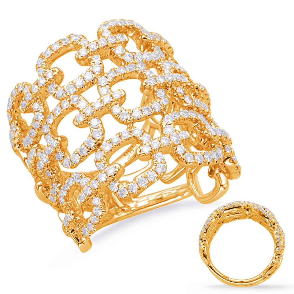 ELIE AZZI 1.28 ctw. YELLOW GOLD DIAMOND FASHION RING D4600YG