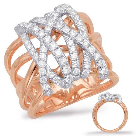 ELIE AZZI 0.81 ctw. ROSE & WHITE GOLD DIAMOND FASHION RING D4601RW