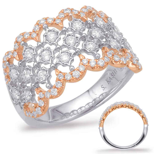 ELIE AZZI 0.72 ctw. ROSE & WHITE GOLD DIAMOND FASHION RING D4602RW