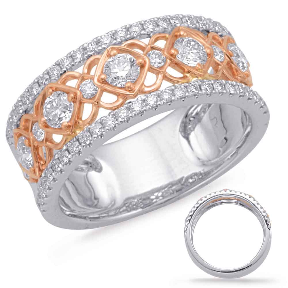 ELIE AZZI 0.91 ctw. ROSE & WHITE GOLD DIAMOND FASHION RING D4607RW