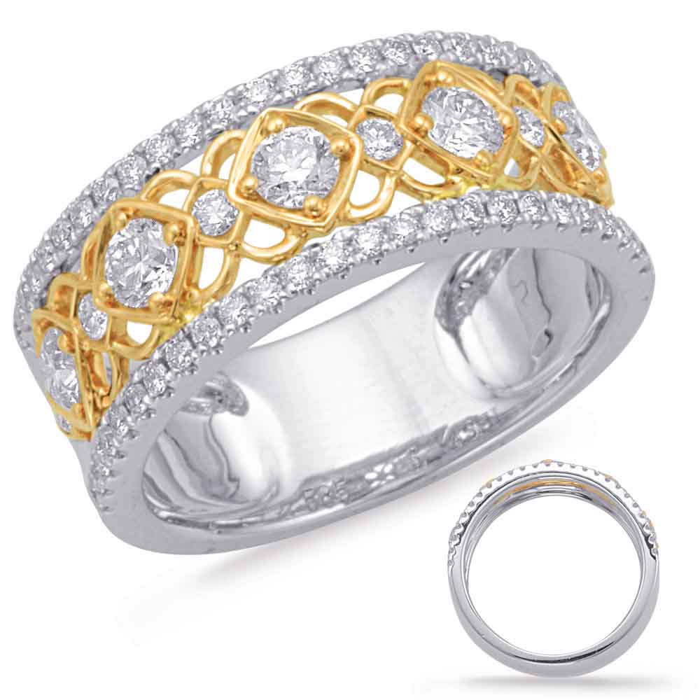 ELIE AZZI 0.91 ctw. YELLOW & WHITE GOLD DIAMOND FASHION RING D4607YW
