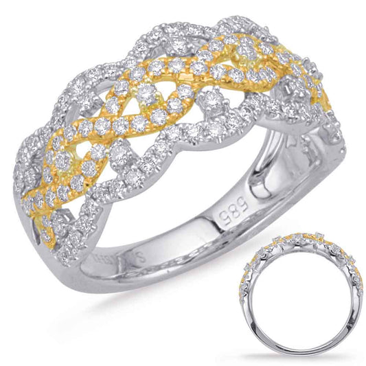 ELIE AZZI 0.81 ctw. YELLOW & WHITE GOLD DIAMOND FASHION RING D4608YW