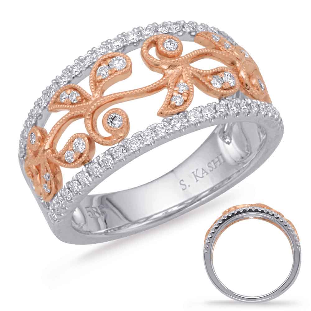 ELIE AZZI 0.34 ctw. ROSE & WHITE GOLD DIAMOND FASHION RING D4609RW