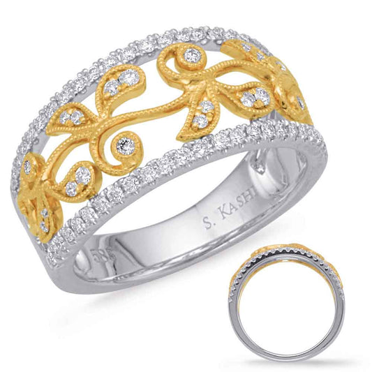 ELIE AZZI 0.34 ctw. YELLOW & WHITE GOLD DIAMOND FASHION RING D4609YW