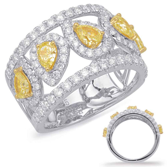 ELIE AZZI 2.18 ctw. YELLOW & WHITE GOLD DIAMOND FASHION RING D4610YW