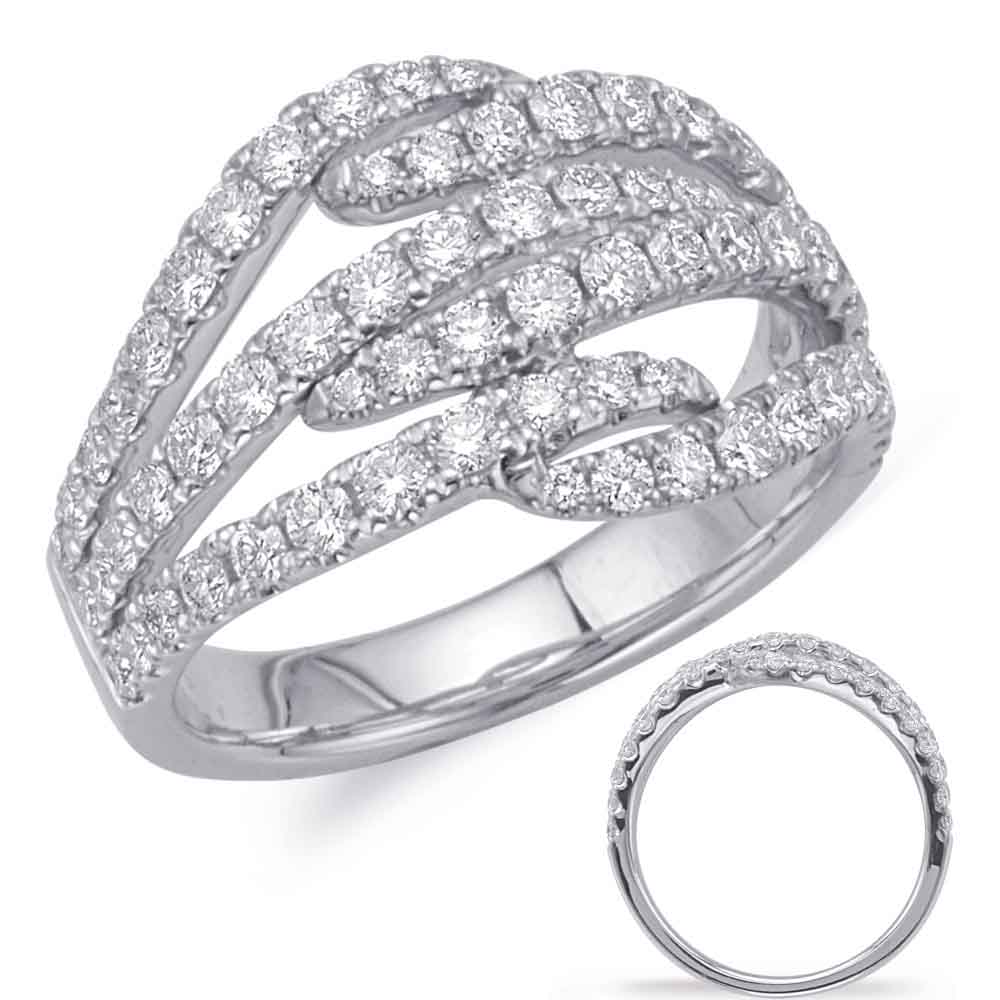 ELIE AZZI 1.11 ctw. WHITE GOLD DIAMOND FASHION RING D4613WG