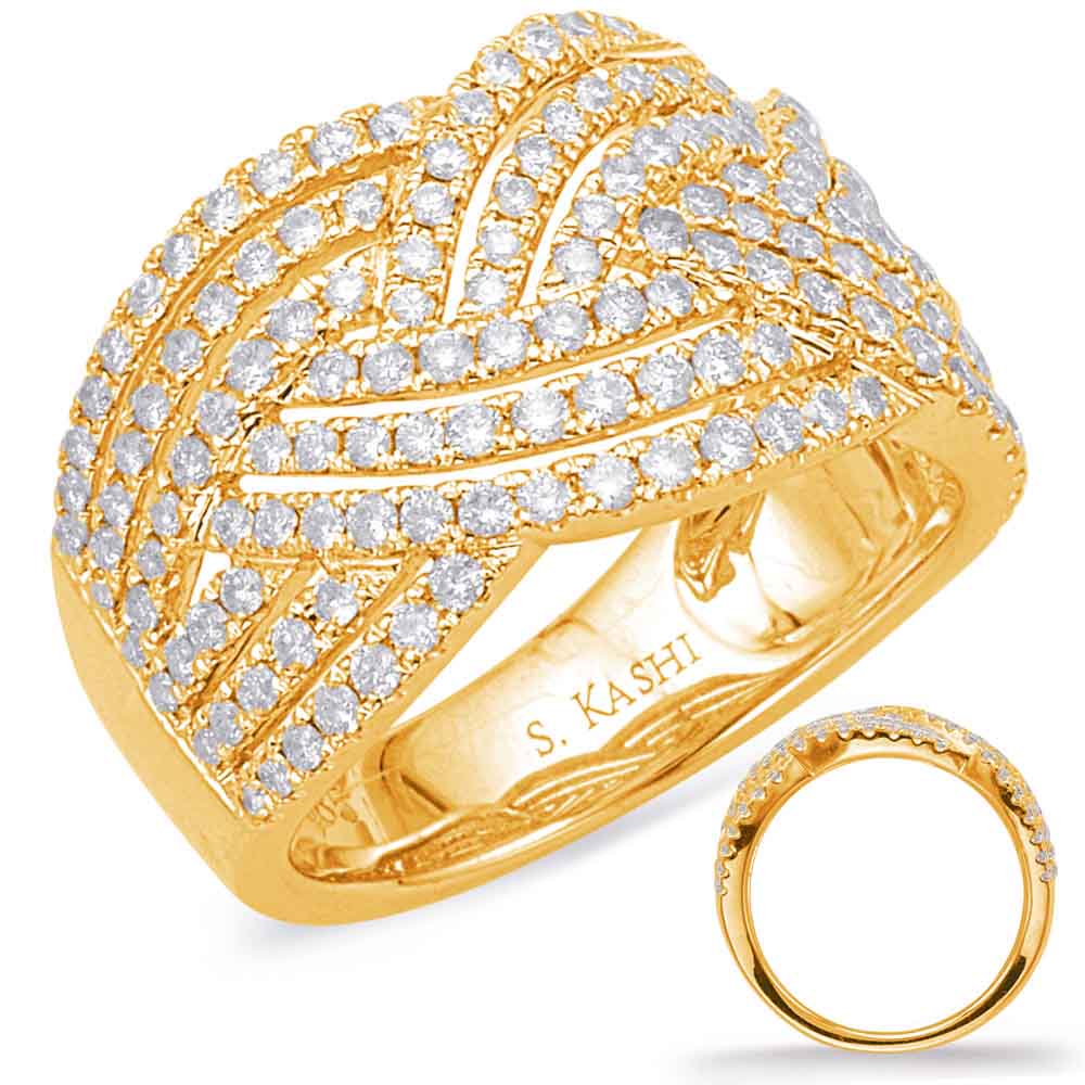 ELIE AZZI 1.16 ctw. YELLOW GOLD DIAMOND FASHION RING D4616YG