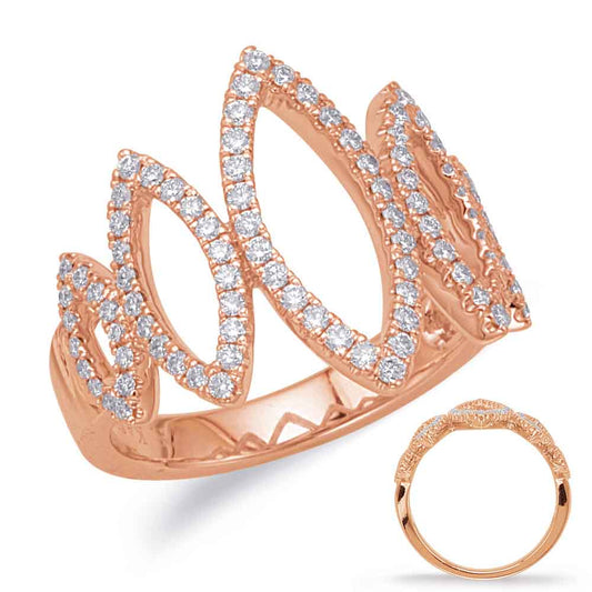 ELIE AZZI 0.56 ctw. ROSE GOLD DIAMOND FASHION RING D4618RG