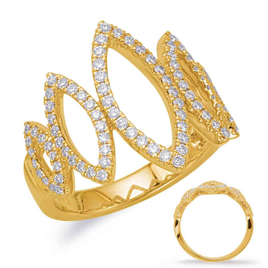 ELIE AZZI 0.56 ctw. YELLOW GOLD DIAMOND FASHION RING D4618YG