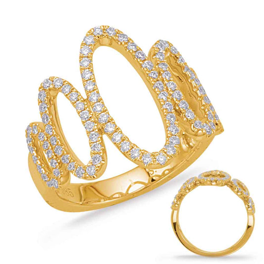 ELIE AZZI 0.58 ctw. YELLOW GOLD DIAMOND FASHION RING D4619YG