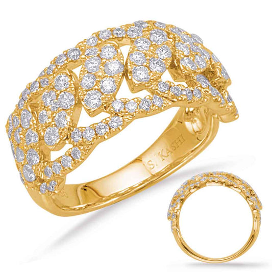 ELIE AZZI 1.12 ctw. YELLOW GOLD DIAMOND FASHION RING D4622YG