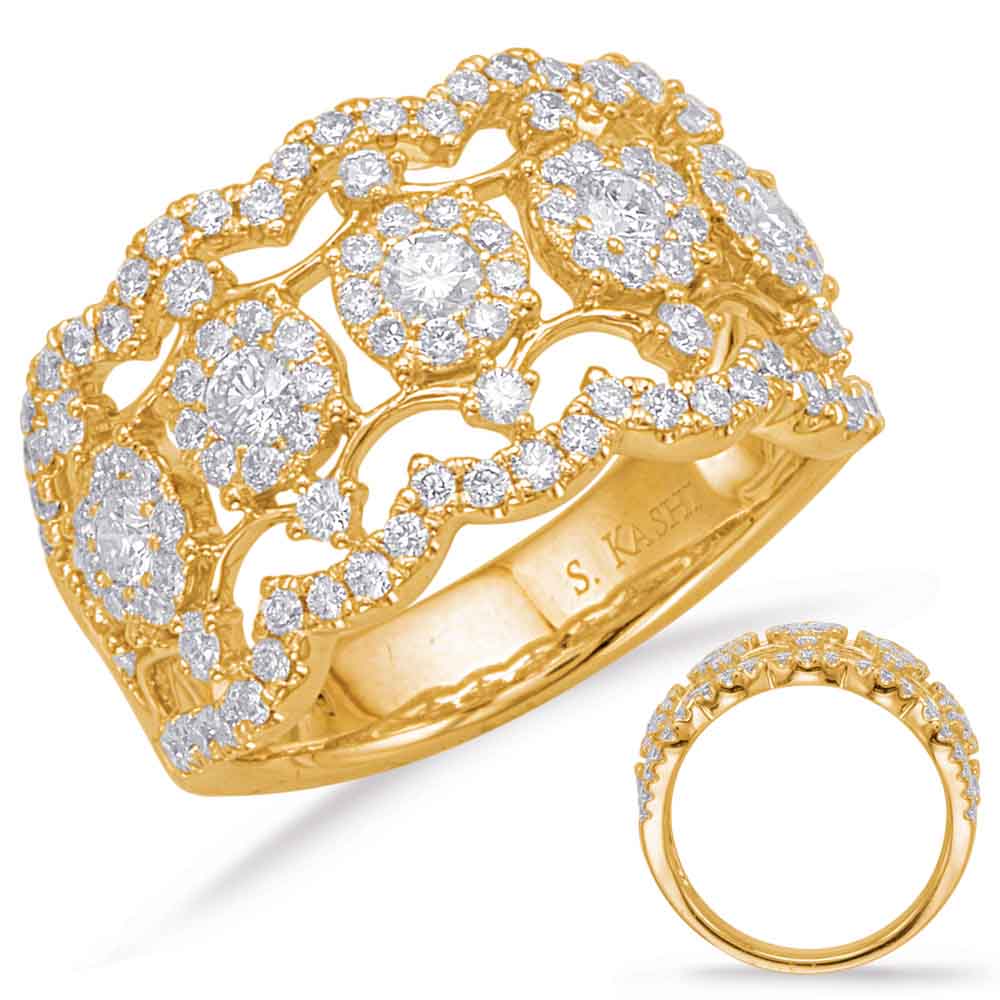 ELIE AZZI 1.23 ctw. YELLOW GOLD DIAMOND FASHION RING D4625YG
