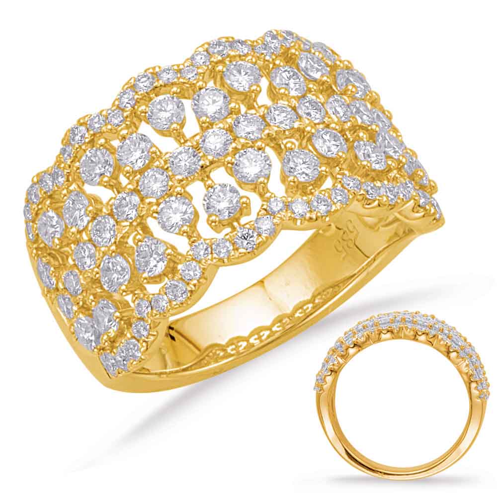 ELIE AZZI 1.56 ctw. YELLOW GOLD DIAMOND FASHION RING D4626YG