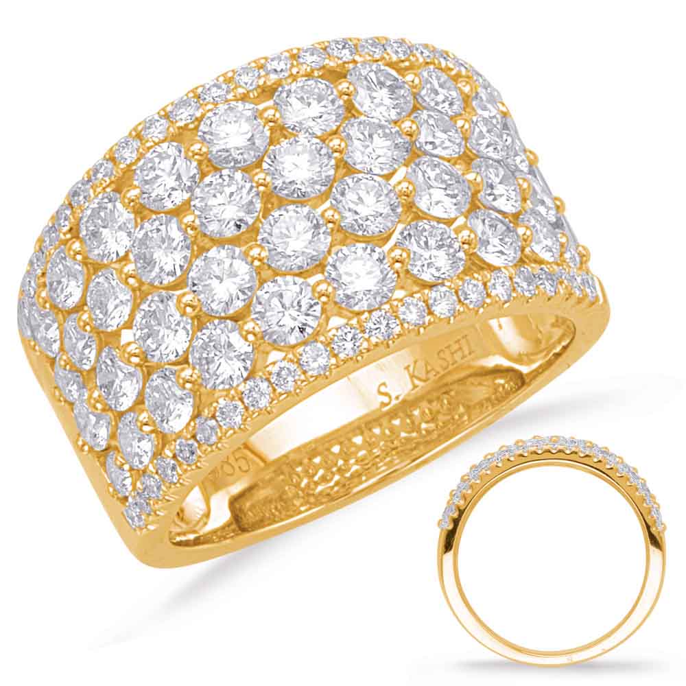 ELIE AZZI 2.47 ctw. YELLOW GOLD DIAMOND FASHION RING D4627YG