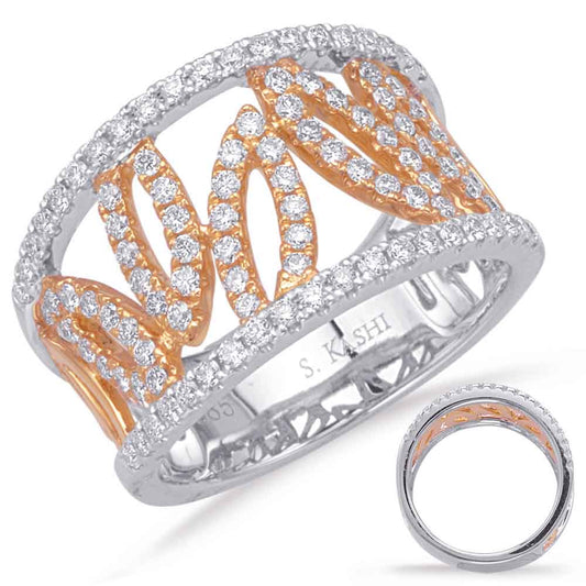 ELIE AZZI 0.78 ctw. ROSE & WHITE GOLD DIAMOND FASHION RING D4628RW