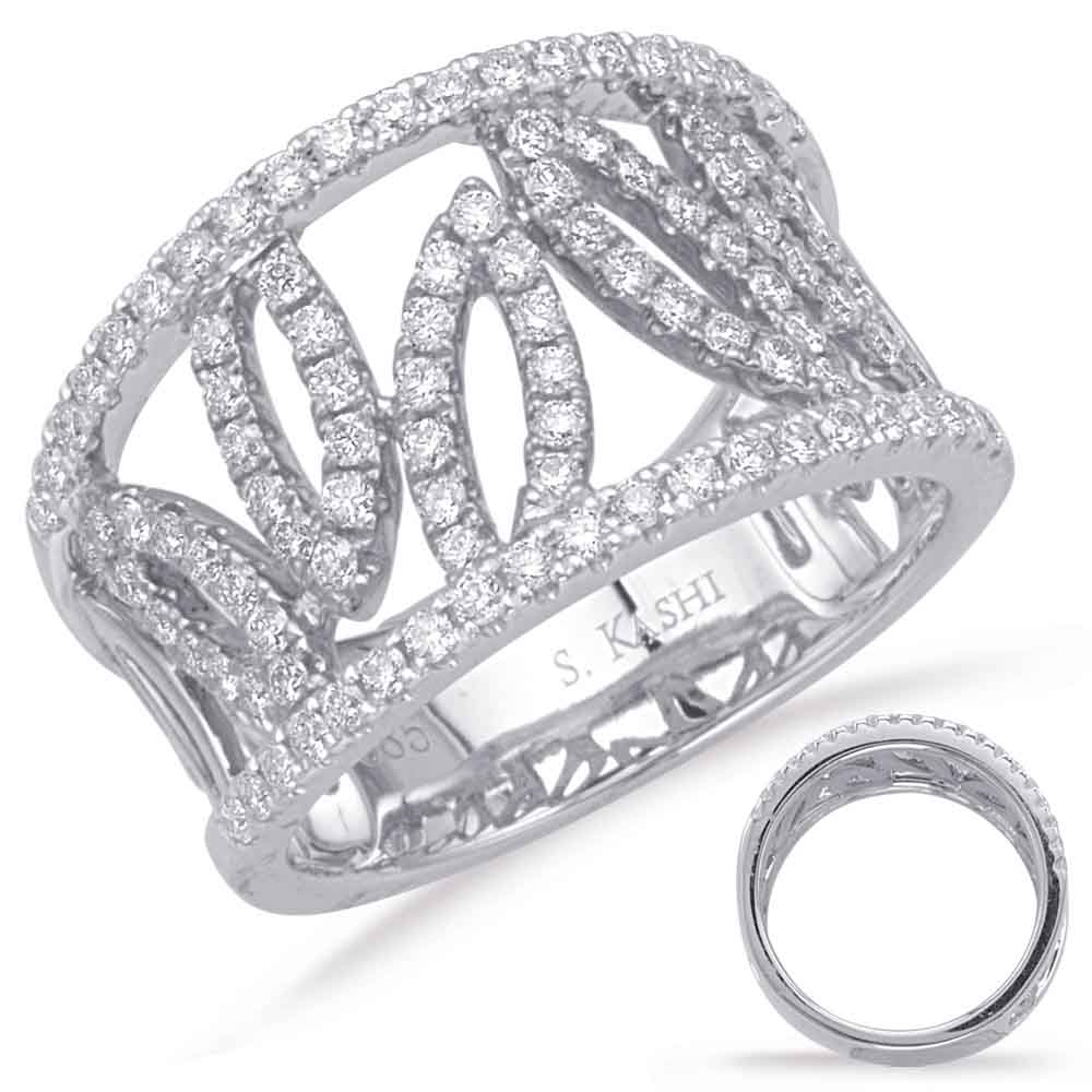 ELIE AZZI 0.78 ctw. WHITE GOLD DIAMOND FASHION RING D4628WG