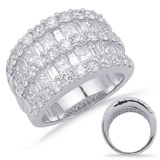 ELIE AZZI 3.87 ctw. PLATINUM DIAMOND FASHION RING D4629-PL
