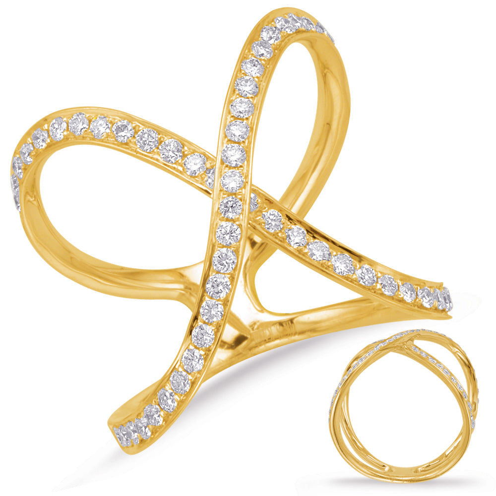 ELIE AZZI 0.60 ctw. YELLOW GOLD DIAMOND FASHION RING D4630YG