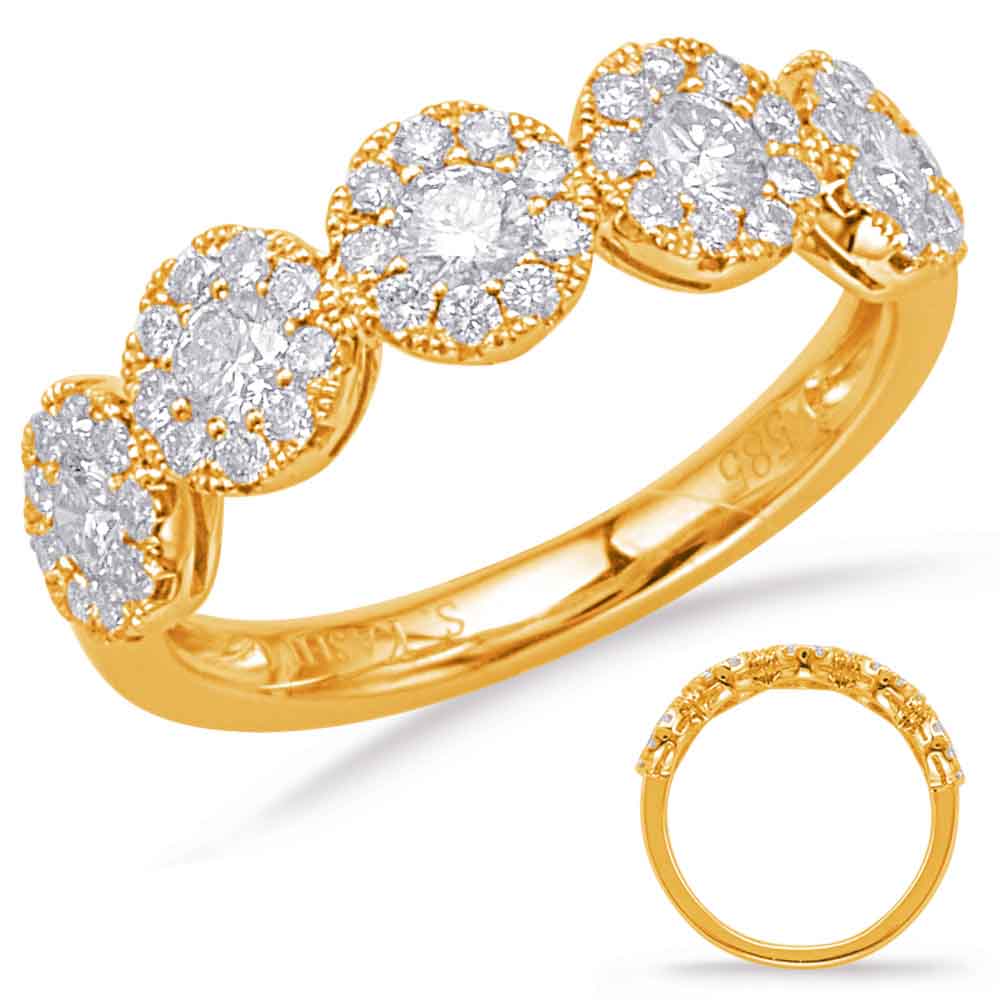 ELIE AZZI 0.81 ctw. YELLLOW GOLD DIAMOND FASHION RING D4634YG