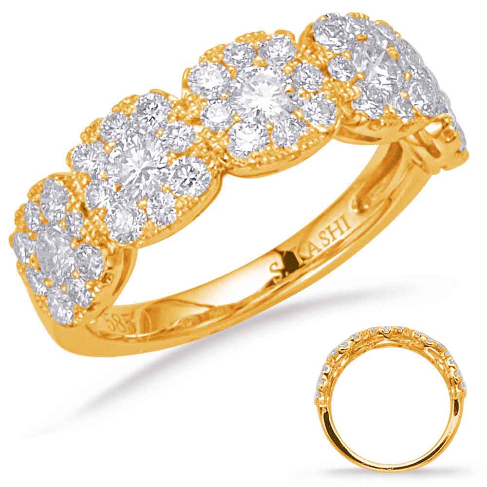 ELIE AZZI 1.40 ctw. YELLOW GOLD DIAMOND FASHION RING D4635YG
