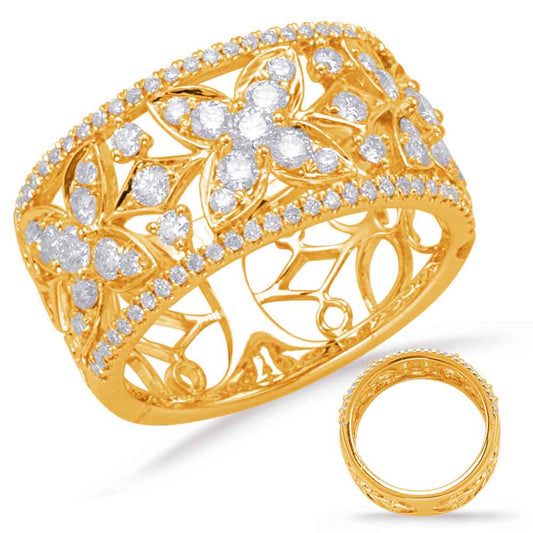 ELIE AZZI 1.03 ctw. YELLOW GOLD DIAMOND FASHION RING D4637YG