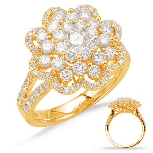 ELIE AZZI 1.60 ctw. YELLOW GOLD DIAMOND FASHION RING D4638YG