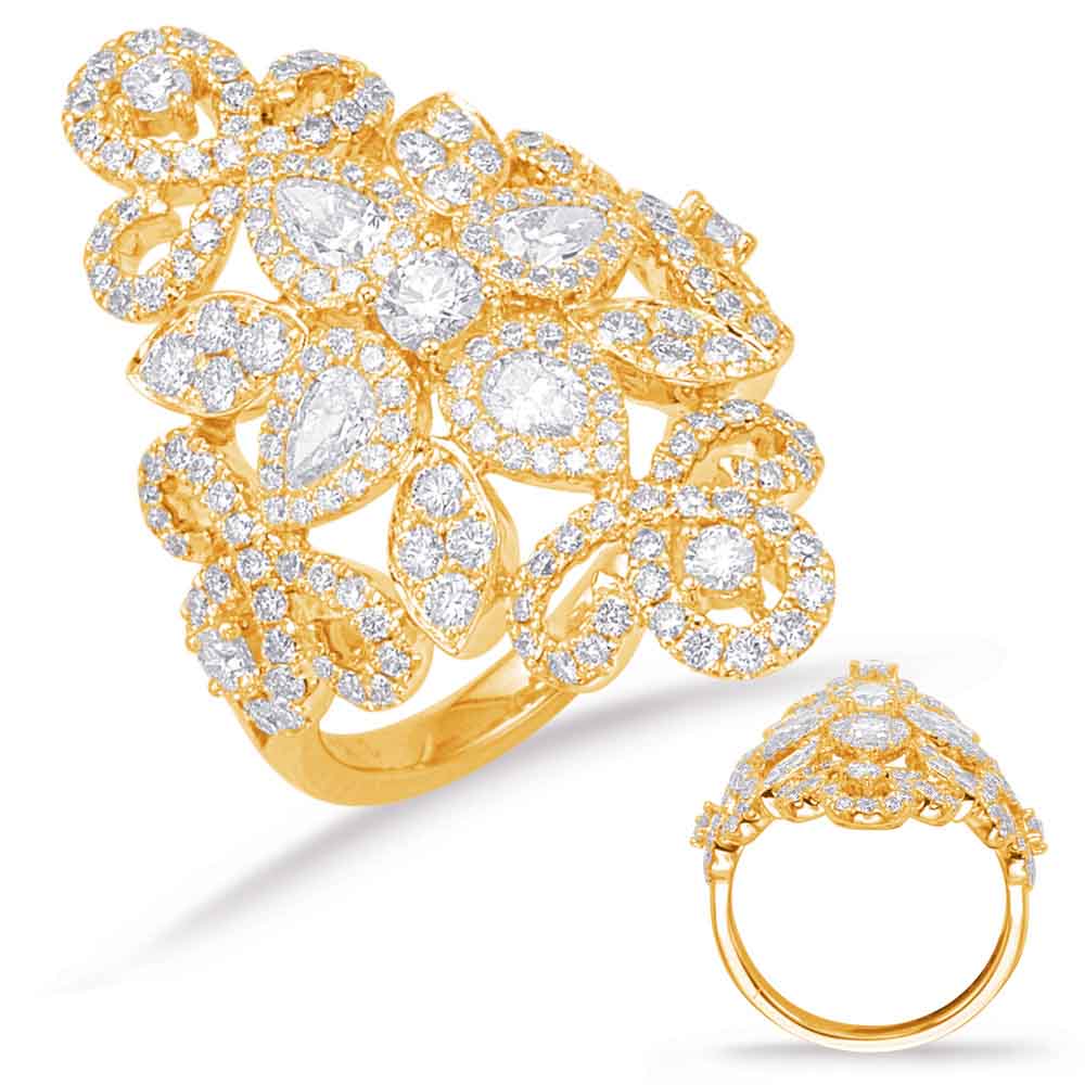 ELIE AZZI 2.10 ctw. YELLOW GOLD DIAMOND FASHION RING D4639YG