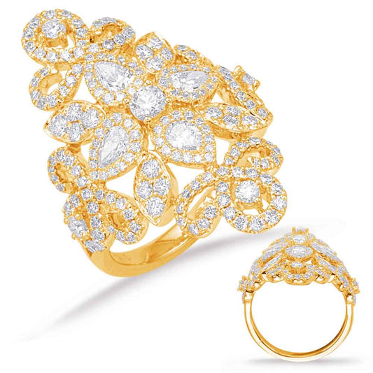 ELIE AZZI 2.10 ctw. YELLOW GOLD DIAMOND FASHION RING D4639YG