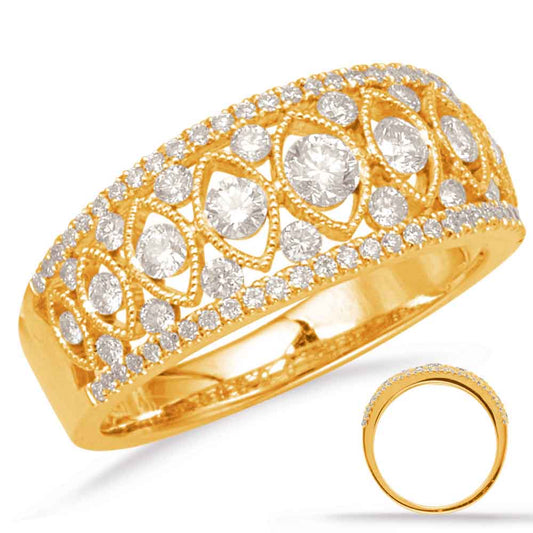 ELIE AZZI 0.75 ctw. YELLOW GOLD DIAMOND FASHION RING D4644YG