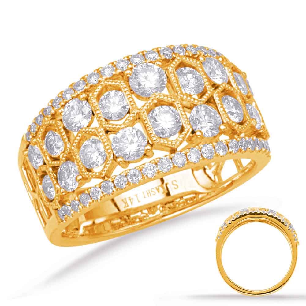 ELIE AZZI 1.38 ctw. YELLOW GOLD DIAMOND FASHION RING D4645YG