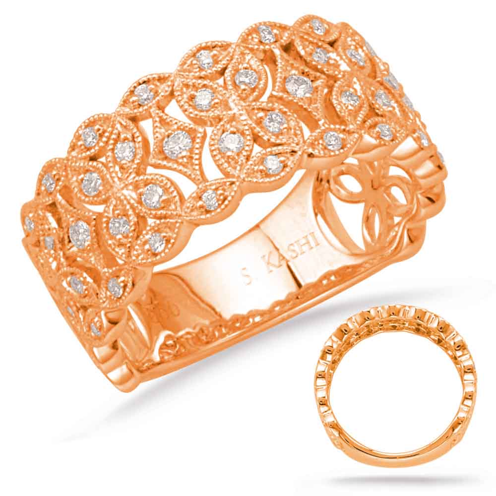 ELIE AZZI 0.28 ctw. ROSE GOLD DIAMOND FASHION RING D4647RG