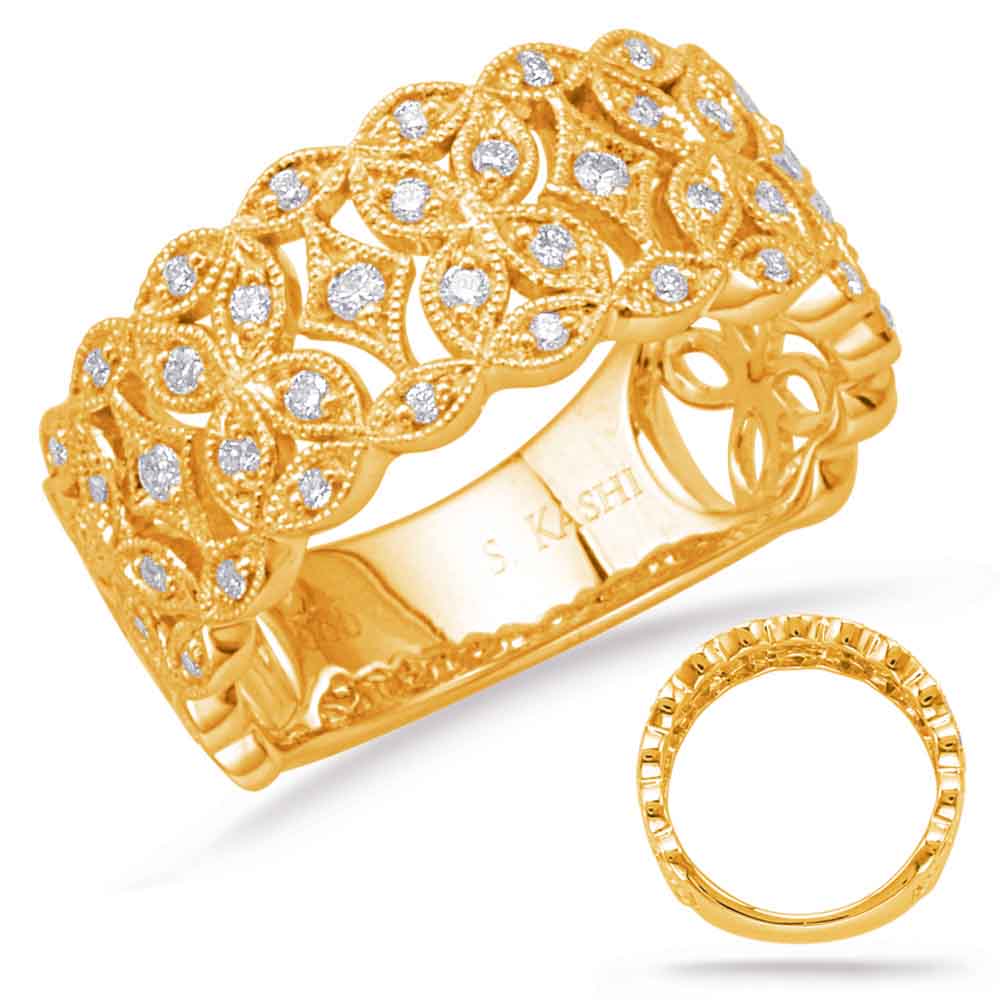 ELIE AZZI 0.28 ctw. YELLOW GOLD DIAMOND FASHION RING D4647YG