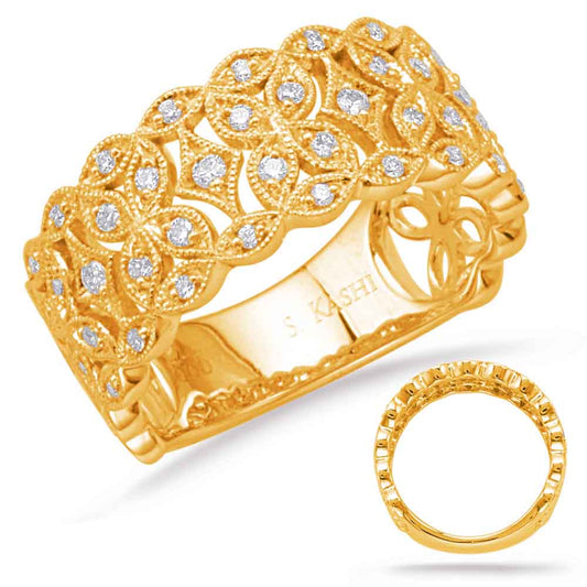 ELIE AZZI 0.28 ctw. YELLOW GOLD DIAMOND FASHION RING D4647YG