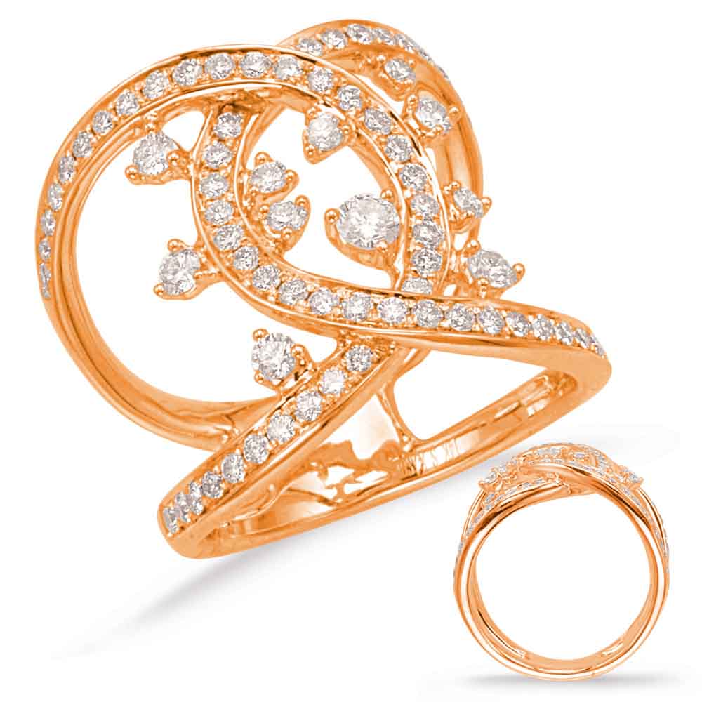 ELIE AZZI 1.07 ctw. ROSE GOLD DIAMOND FASHION RING D4648RG