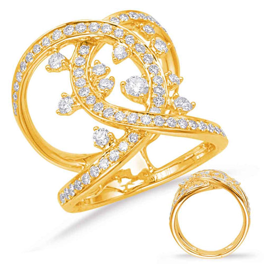 ELIE AZZI 1.07 ctw. YELLOW GOLD DIAMOND FASHION RING D4648YG