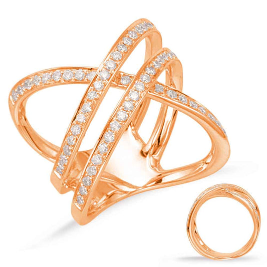 ELIE AZZI 0.74 ctw. ROSE GOLD DIAMOND FASHION RING D4649RG