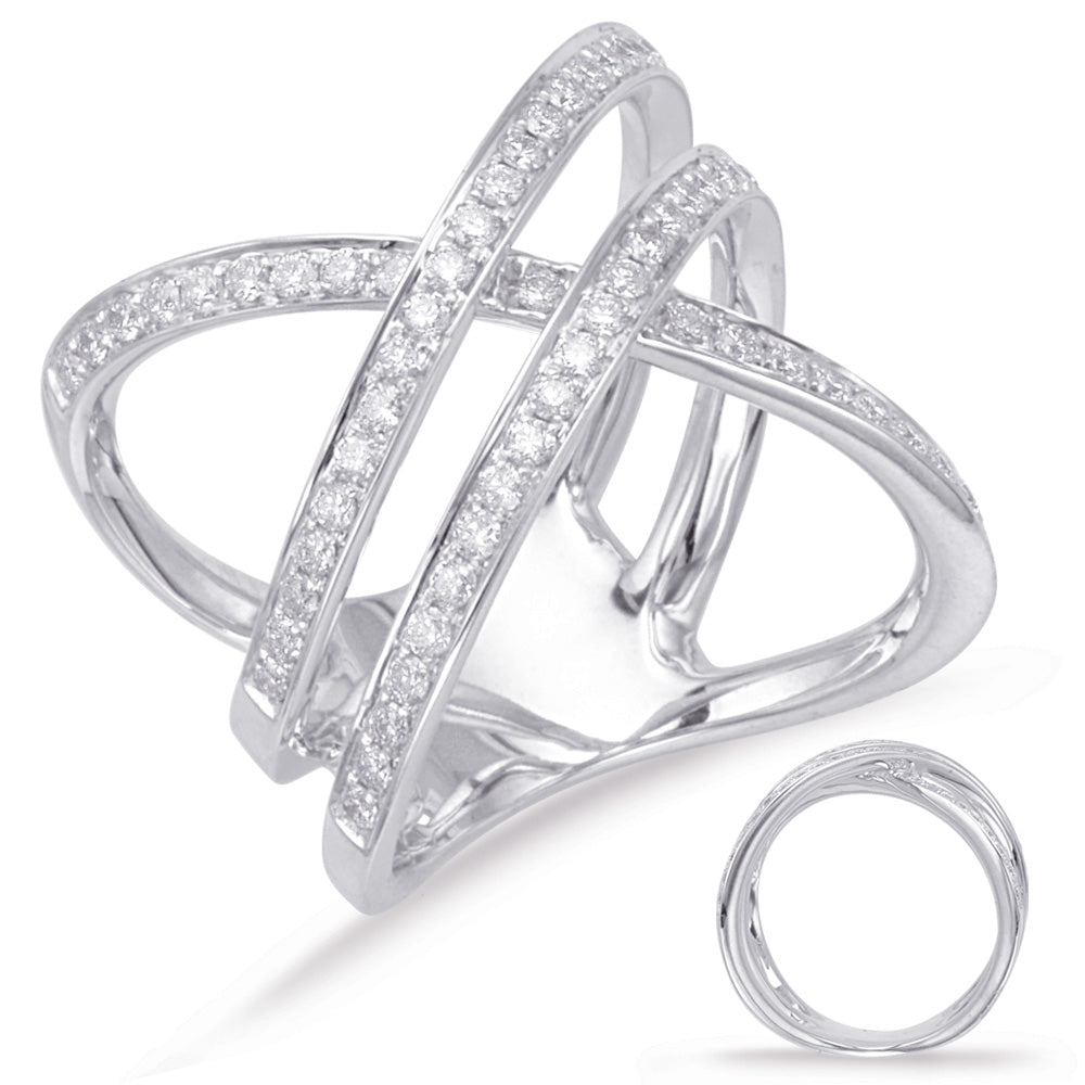 ELIE AZZI 0.74 ctw. WHITE GOLD DIAMOND FASHION RING D4649WG