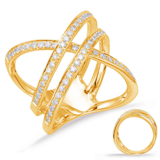 ELIE AZZI 0.74 ctw. YELLOW GOLD DIAMOND FASHION RING D4649YG