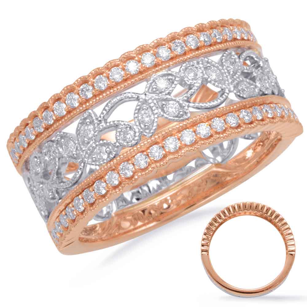 ELIE AZZI 0.41 ctw. ROSE & WHITE GOLD DIAMOND FASHION RING D4665RW