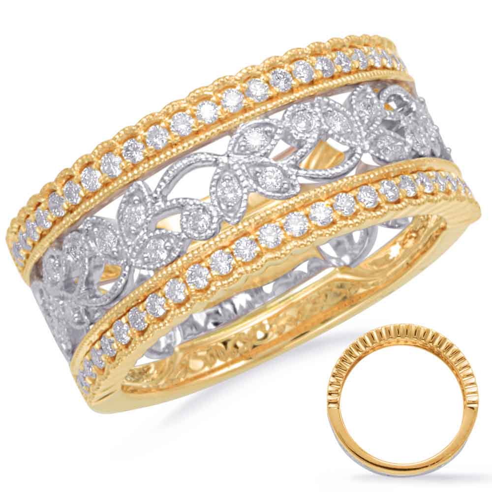 ELIE AZZI 0.41 ctw. YELLOW & WHITE GOLD DIAMOND FASHION RING D4665YW