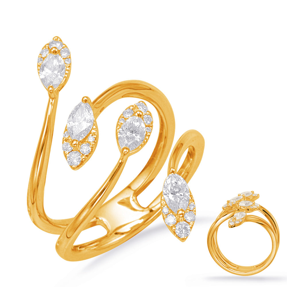 ELIE AZZI 0.75 ctw. YELLOW GOLD DIAMOND FASHION RING D4668YG
