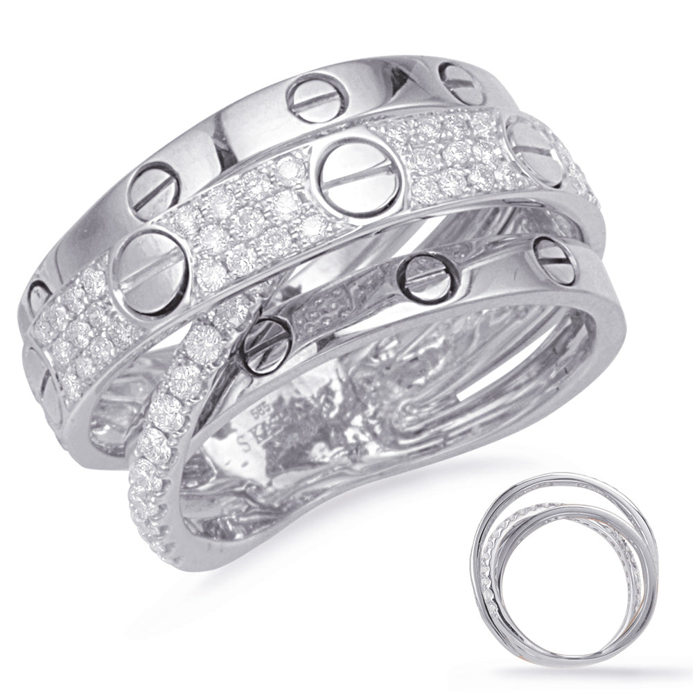 ELIE AZZI 0.79 ctw. WHITE GOLD DIAMOND FASHION RING D4669WG