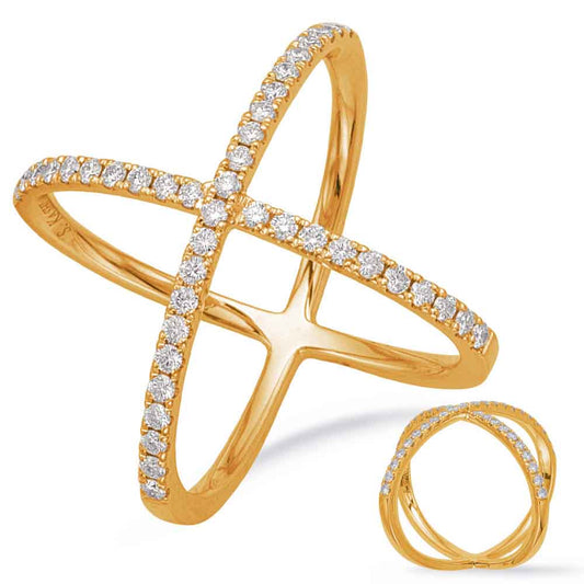 ELIE AZZI 0.48 ctw. YELLOW GOLD DIAMOND FASHION RING D4671YG
