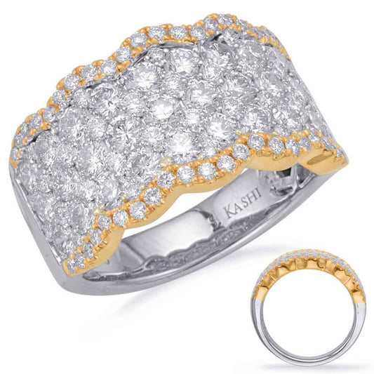 ELIE AZZI 2.61 ctw. YELLOW & WHITE GOLD DIAMOND FASHION RING D4677YW