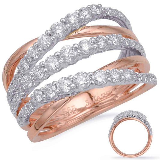 ELIE AZZI 1.04 ctw. ROSE & WHITE GOLD DIAMOND FASHION RING D4686RW