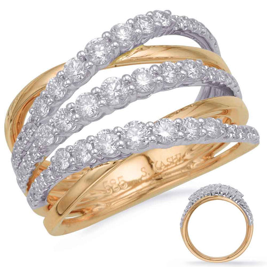 ELIE AZZI 1.04 ctw. YELLOW & WHITE GOLD DIAMOND FASHION RING D4686YW