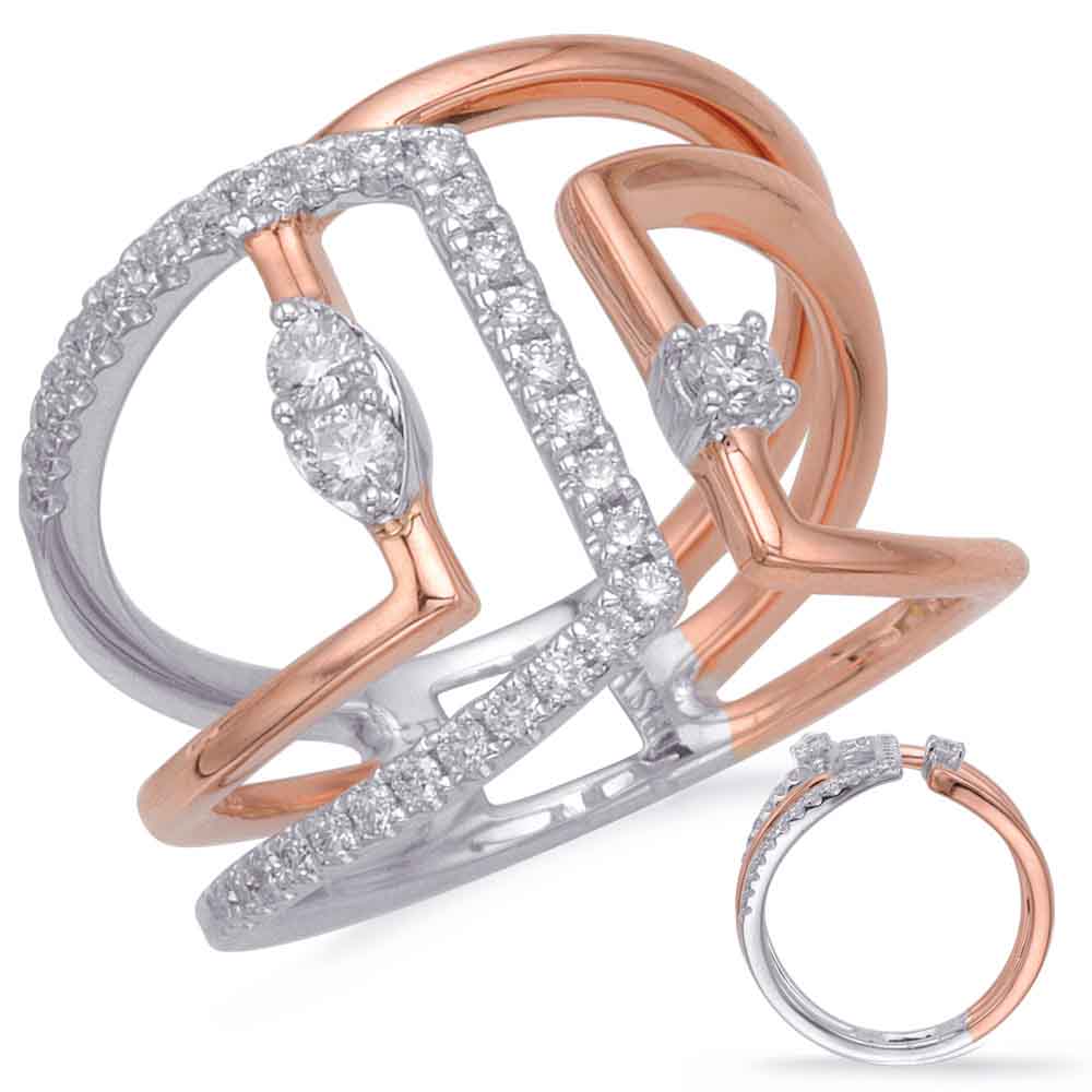 ELIE AZZI 0.38 ctw. ROSE & WHITE GOLD DIAMOND FASHION RING D4687RW
